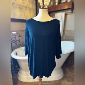 NWT Chris Gramer black spliced side knit top size 0 small